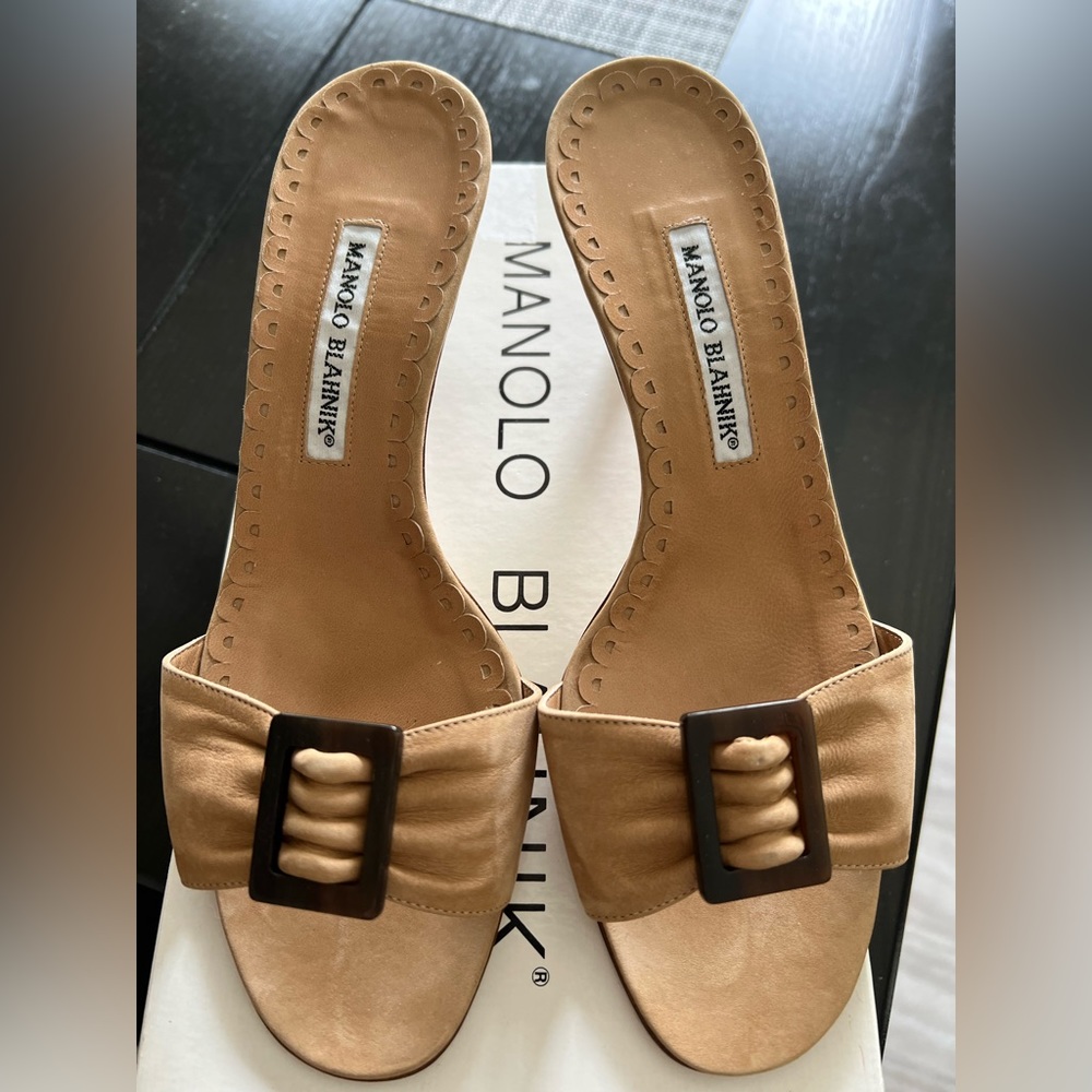 Vintage Manolo Blahnik Luccaby Slide heel sandals